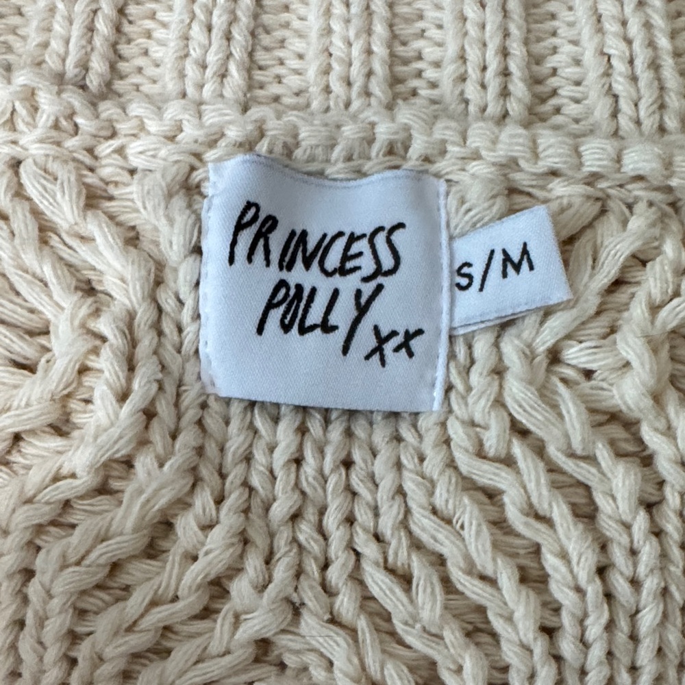 Cable Knit Oversized Cream Sweater EUC❤️ - Picture 13 of 14